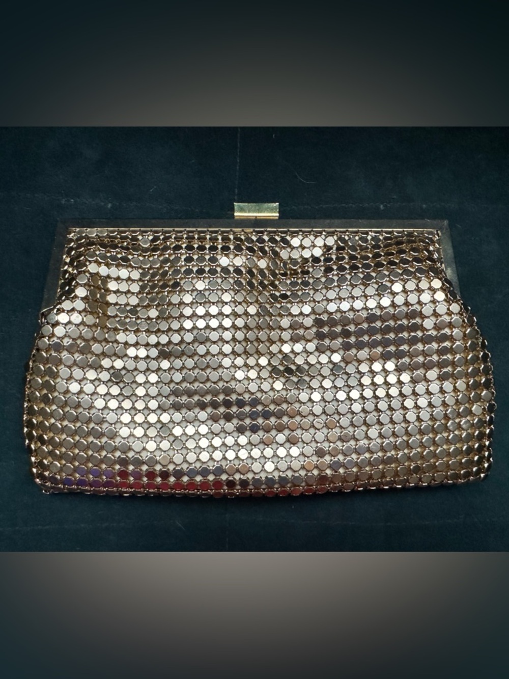 bebe gold mesh convertible evening bag